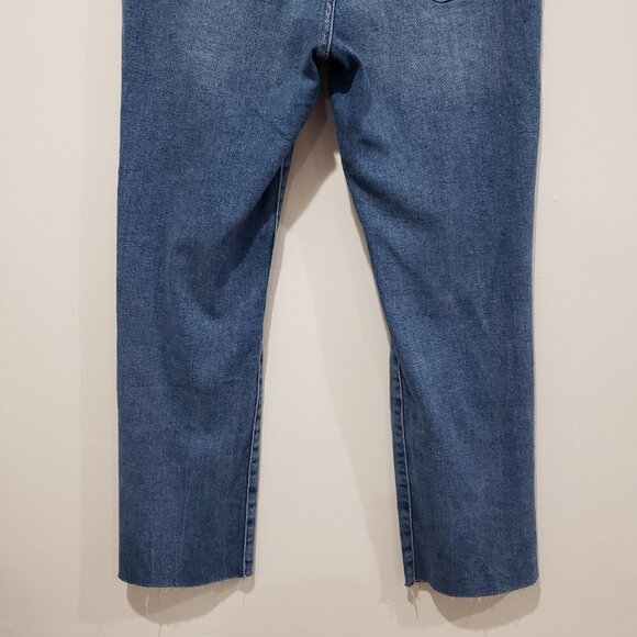 DL1961 Mara Instasculpt Straight Ankle Jean Size 32 Distressed Casual Fray Hem - Picture 7 of 14